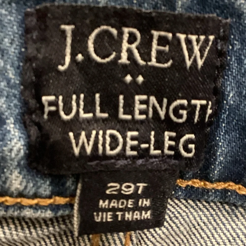 J Crew Medium Wash Full Length Wide-Leg Jeans, Size 29T - Picture 12 of 16